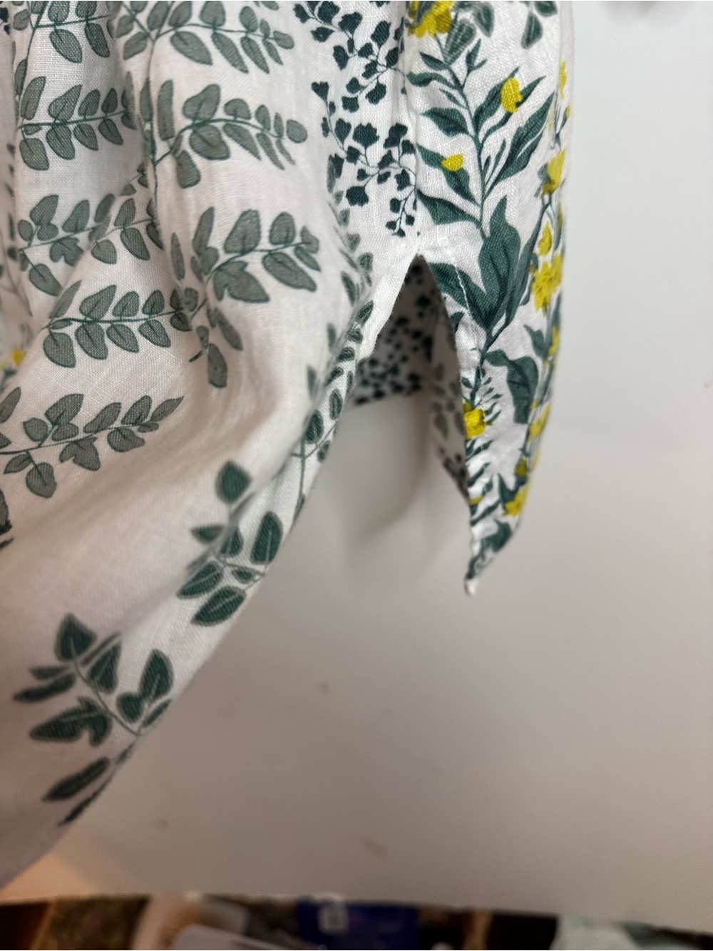 Cynthia Rowley Button-Front Tunic w/ Green, White, Yellow Floral PrintSz 3X Line - Picture 2 of 6